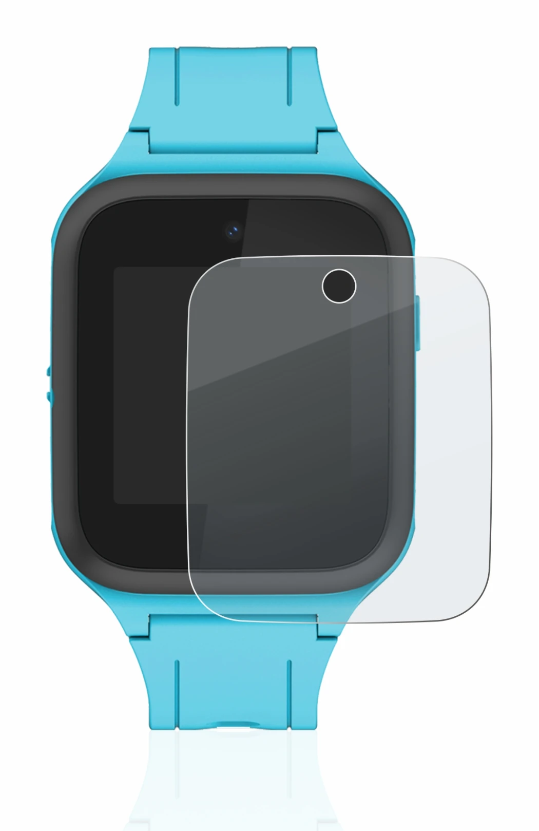 Immagine del dispositivo TCL Movetime FamilyWatch Kids MT40X con un'ampia varietà di protezioni per lo schermo.