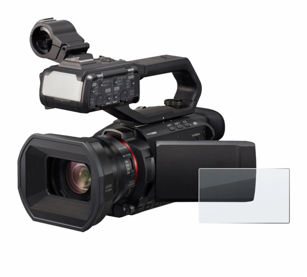 Immagine del dispositivo Panasonic HC-X1500 con un'ampia varietà di protezioni per lo schermo.