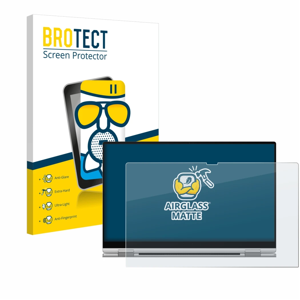 Parte frontale di una confezione del prodotto con il logo del marchio BROTECT. Accanto è raffigurato il dispositivo Samsung Ga