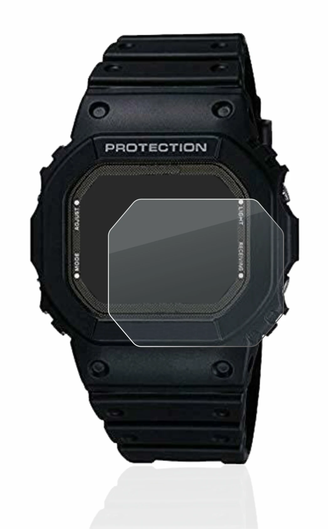 Immagine del dispositivo Casio G-Shock GW-5000-1JF con un'ampia varietà di protezioni per lo schermo.