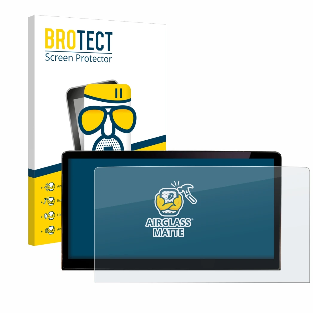 Parte frontale di una confezione del prodotto con il logo del marchio BROTECT. Accanto è raffigurato il dispositivo Skoda Enya