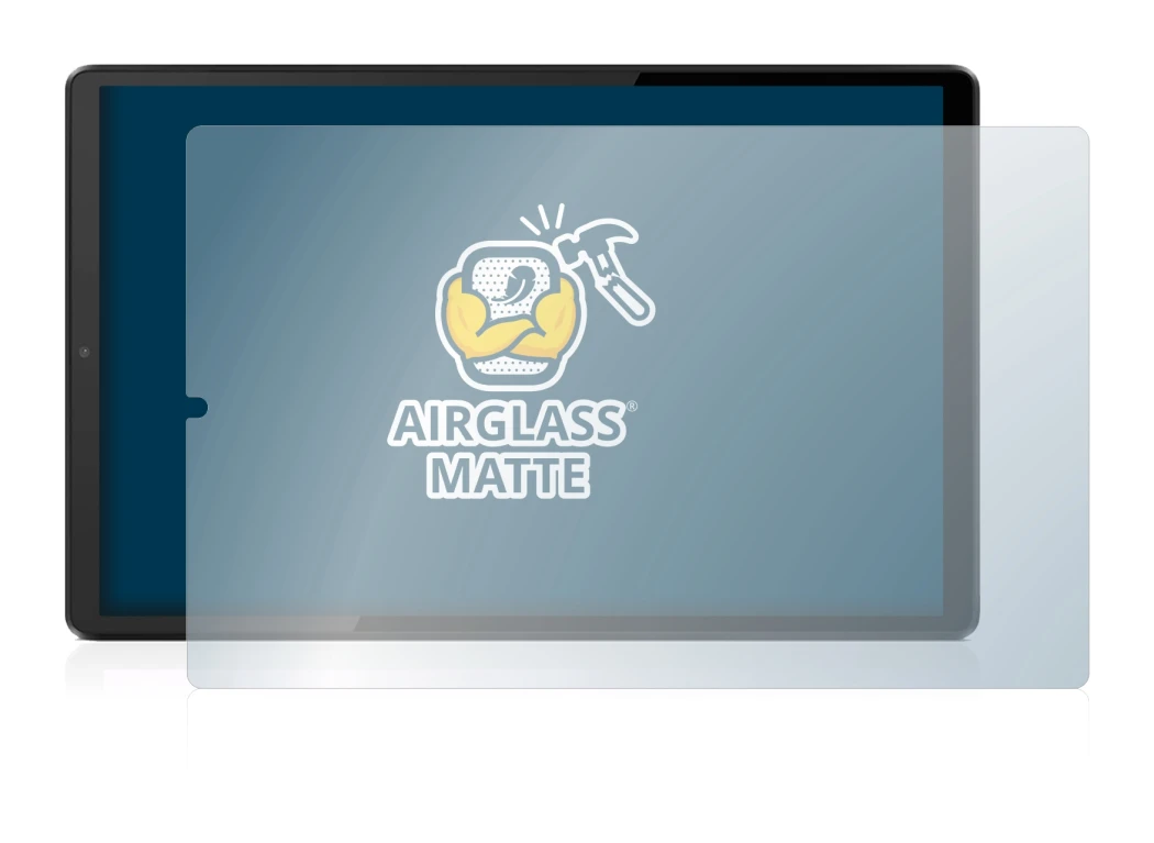 Immagine del dispositivo Lenovo Tab K10 con un'ampia varietà di protezioni per lo schermo.