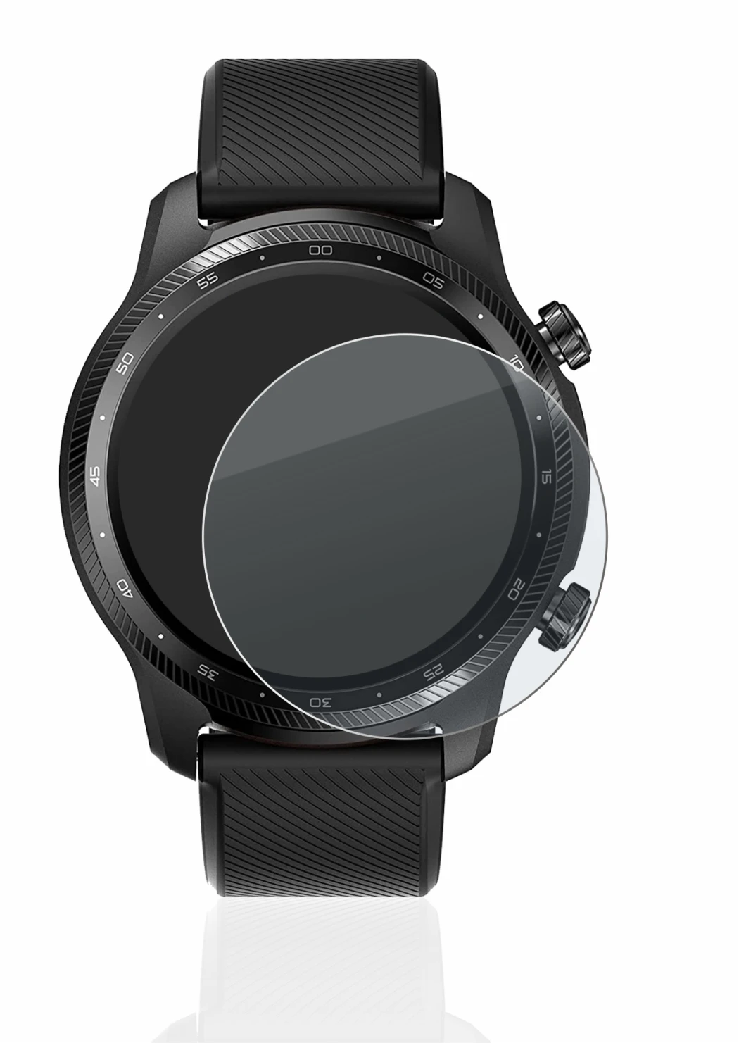 Immagine del dispositivo Mobvoi Ticwatch Pro 3 Ultra GPS con un'ampia varietà di protezioni per lo schermo.
