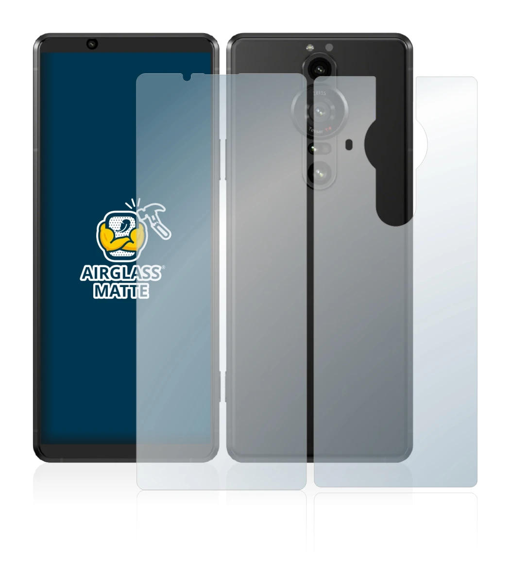 Immagine del dispositivo Sony Xperia Pro-I (Fronte+Retro) con un'ampia varietà di protezioni per lo schermo.