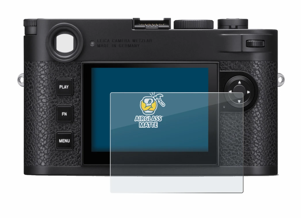 Immagine del dispositivo Leica M11 con un'ampia varietà di protezioni per lo schermo.