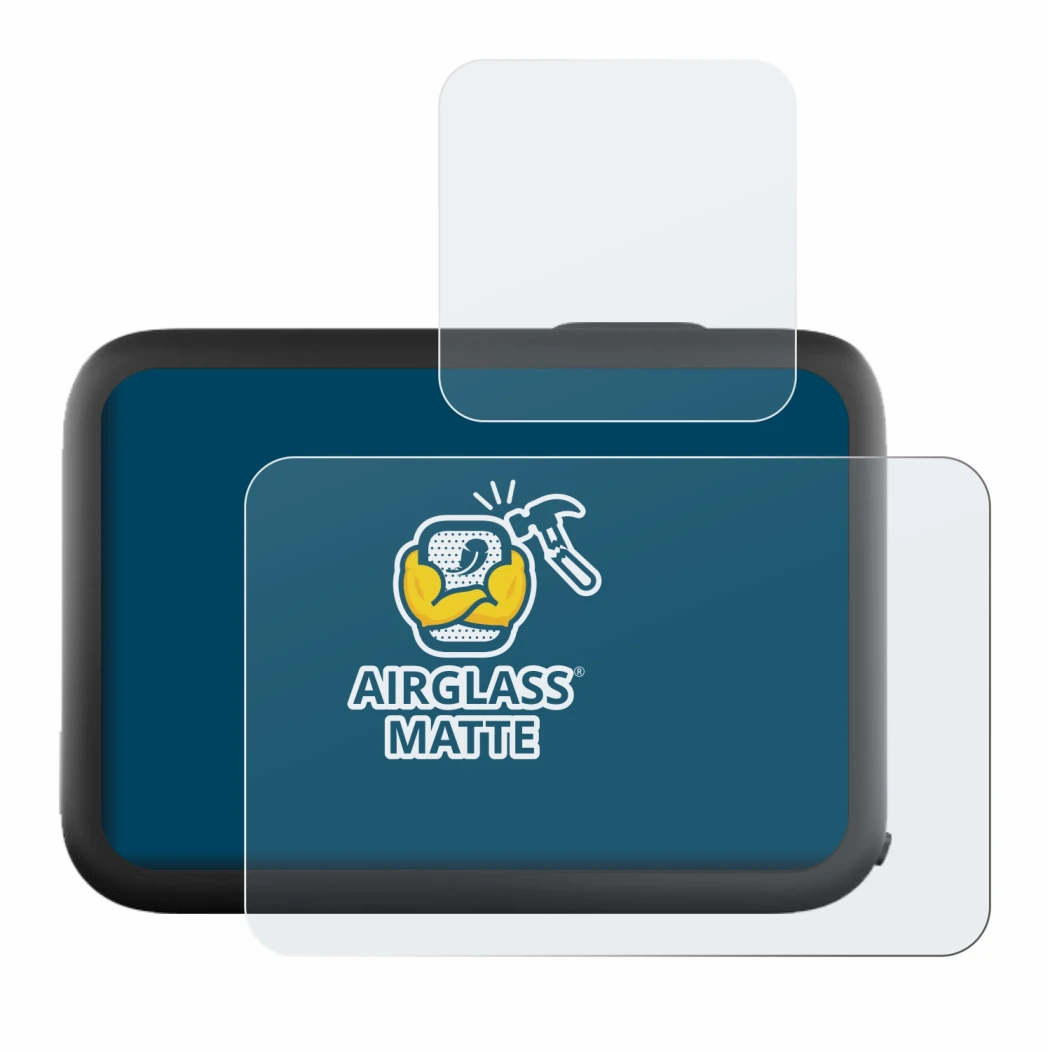 Immagine del dispositivo GoPro Hero 11 Black con un'ampia varietà di protezioni per lo schermo.