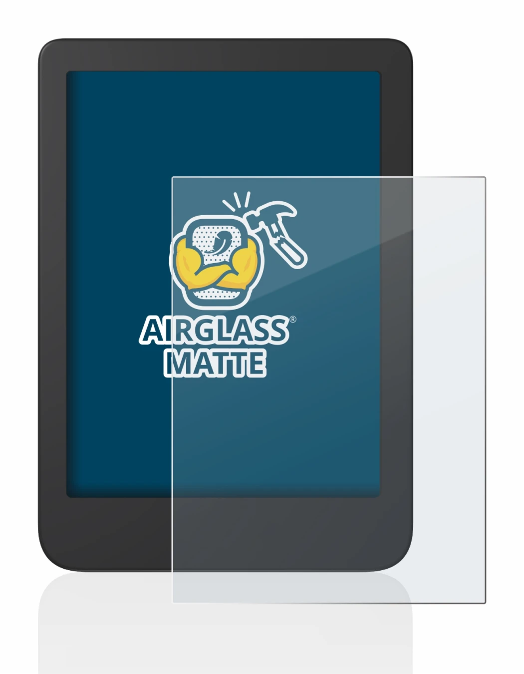 Immagine del dispositivo Tolino Shine 4 con un'ampia varietà di protezioni per lo schermo.