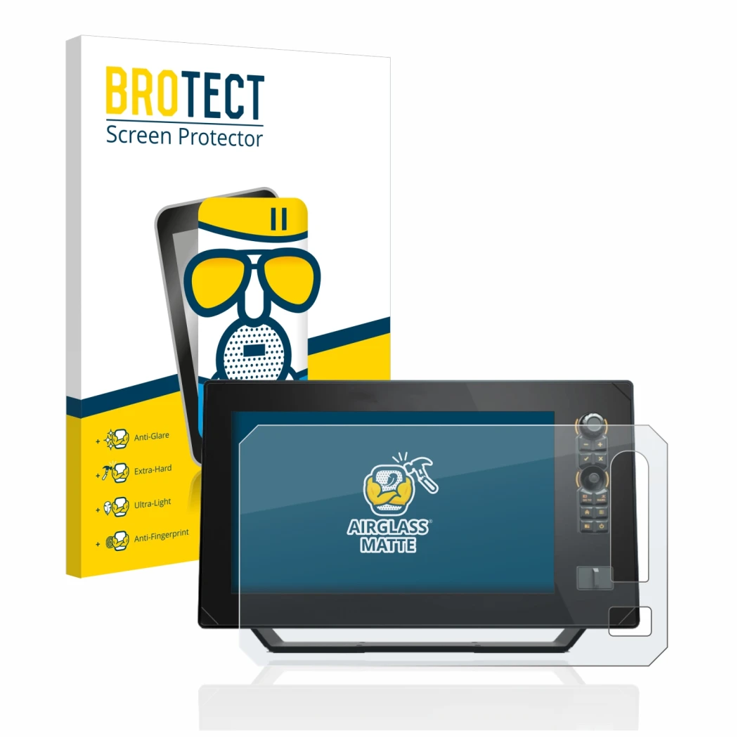 Parte frontale di una confezione del prodotto con il logo del marchio BROTECT. Accanto è raffigurato il dispositivo Humminbird