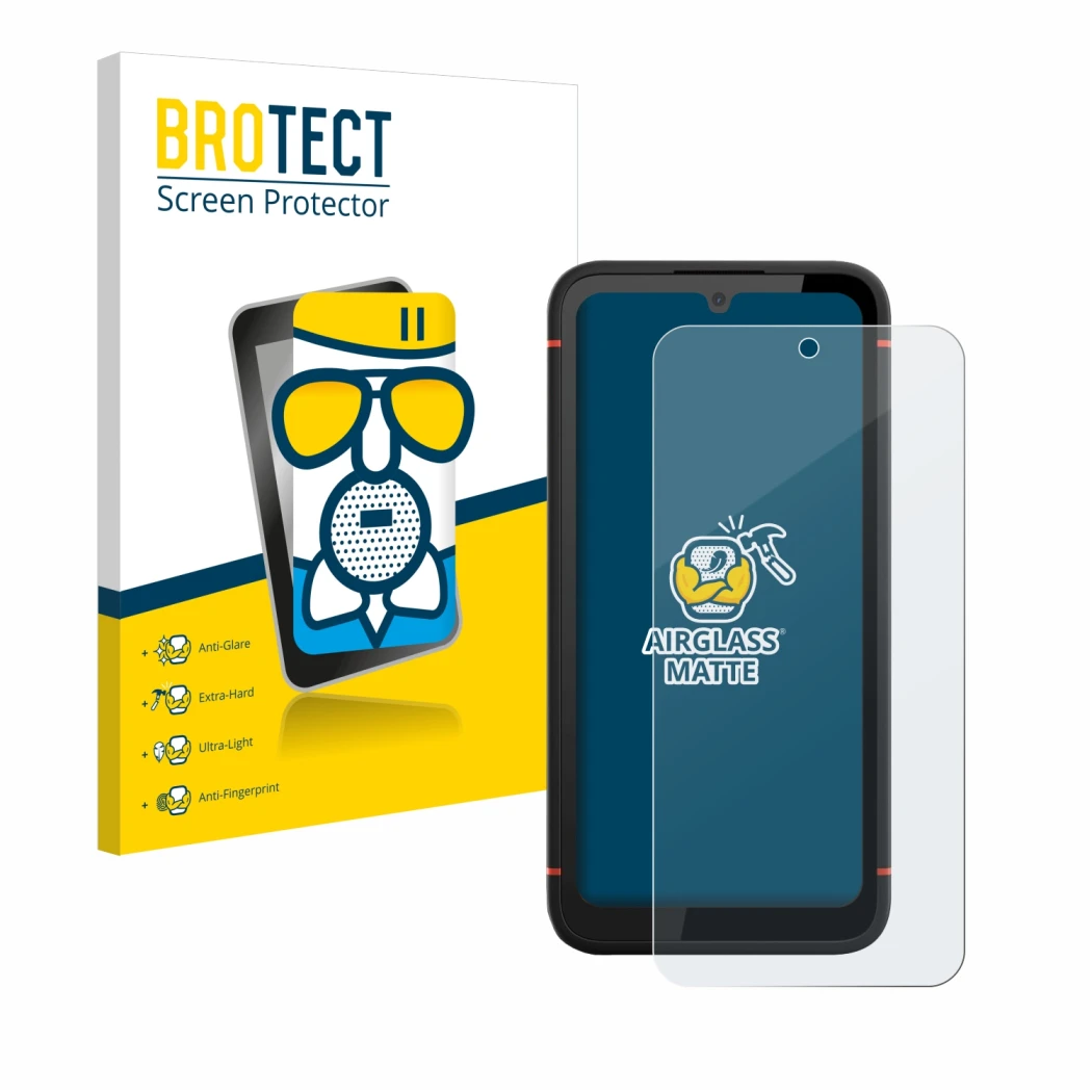 Parte frontale di una confezione del prodotto con il logo del marchio BROTECT. Accanto è raffigurato il dispositivo Gigaset GX