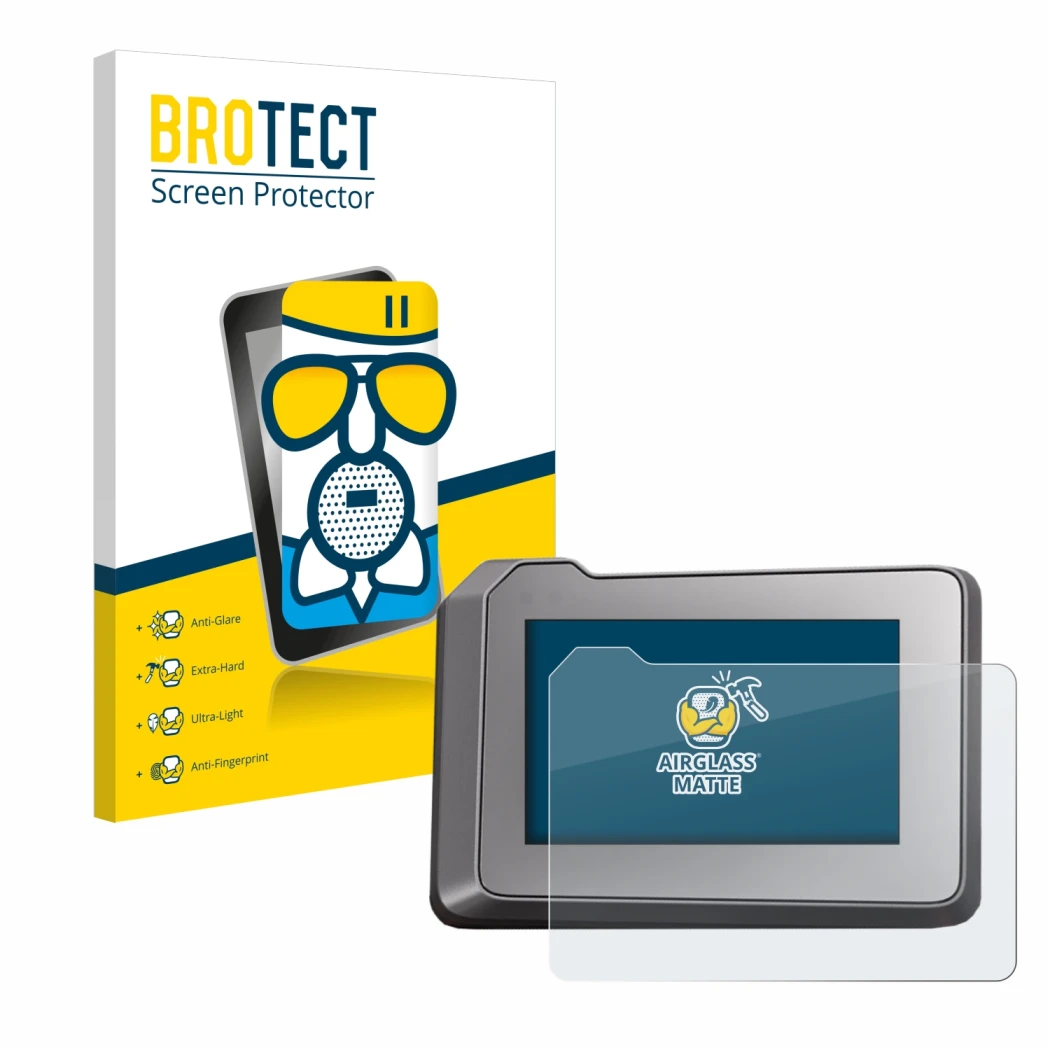 Parte frontale di una confezione del prodotto con il logo del marchio BROTECT. Accanto è raffigurato il dispositivo KTM 1290 S