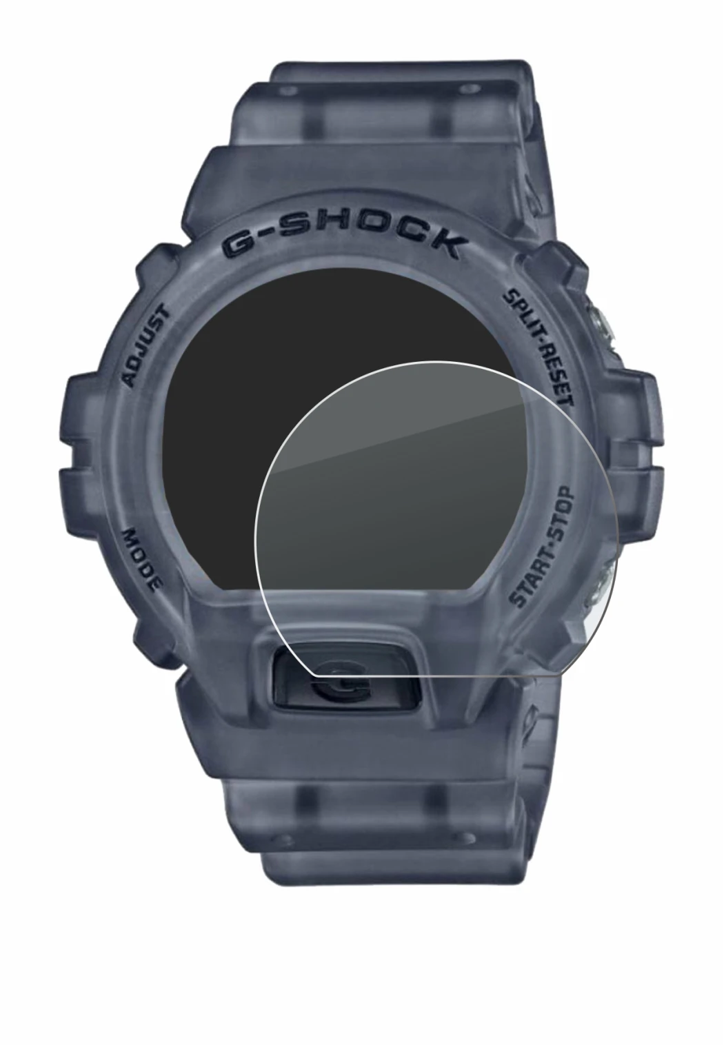 Immagine del dispositivo Casio G-Shock DW-6900 con un'ampia varietà di protezioni per lo schermo.