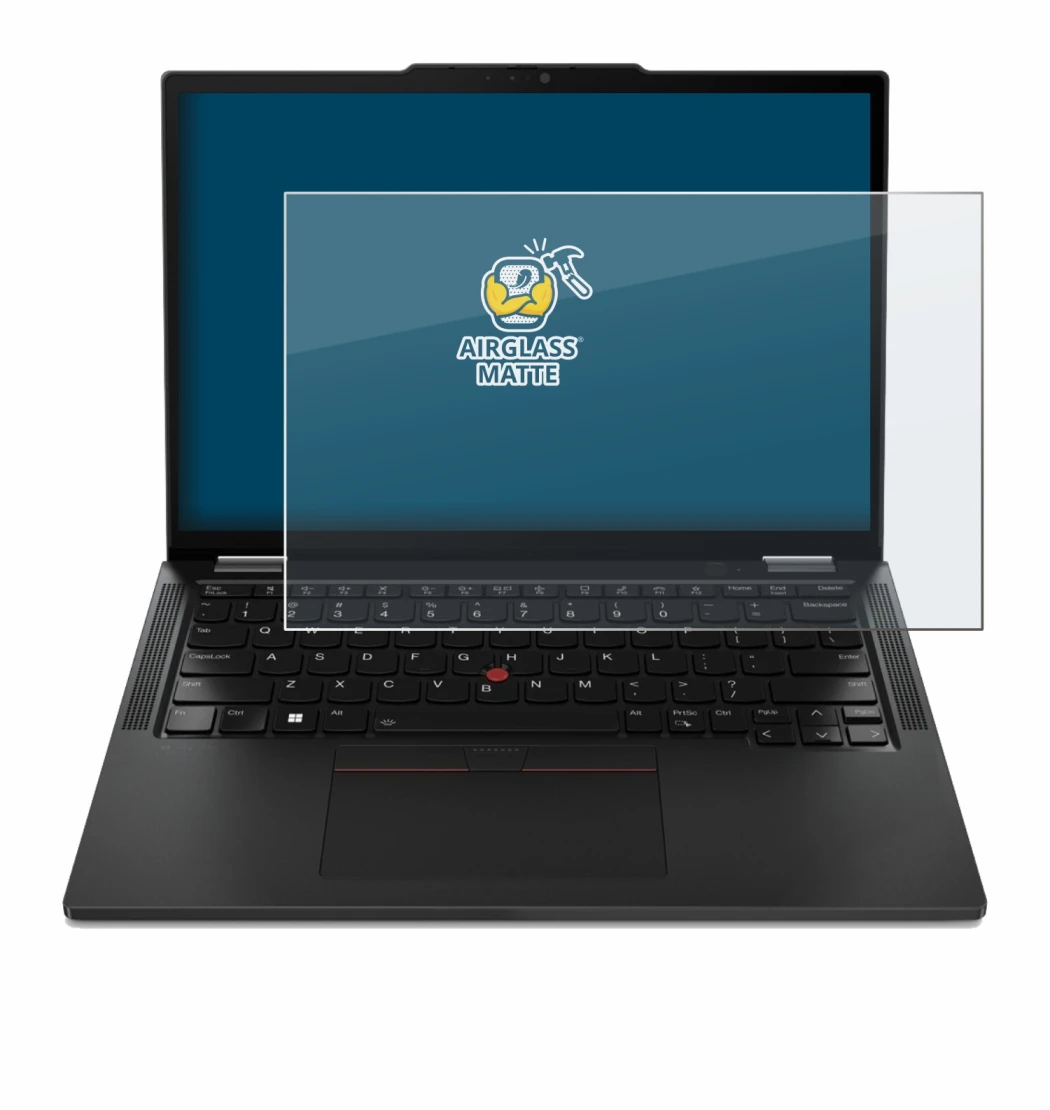 Immagine del dispositivo Lenovo ThinkPad X13 Gen 4 con un'ampia varietà di protezioni per lo schermo.