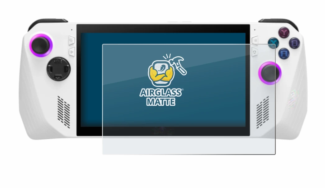 Immagine del dispositivo ASUS ROG Ally (2023) RC71L con un'ampia varietà di protezioni per lo schermo.