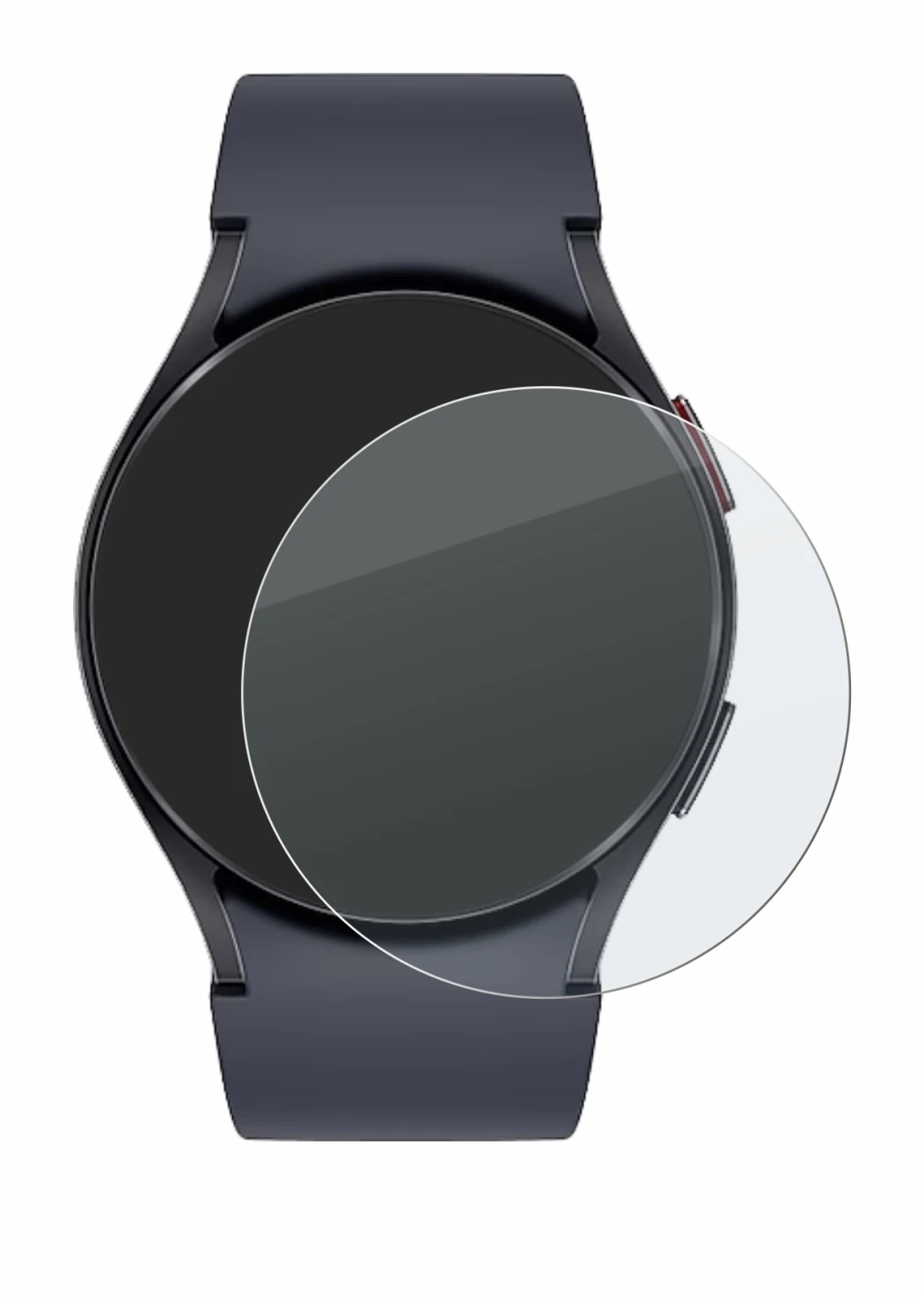 Immagine del dispositivo Samsung Galaxy Watch 6 (40 mm) con un'ampia varietà di protezioni per lo schermo.