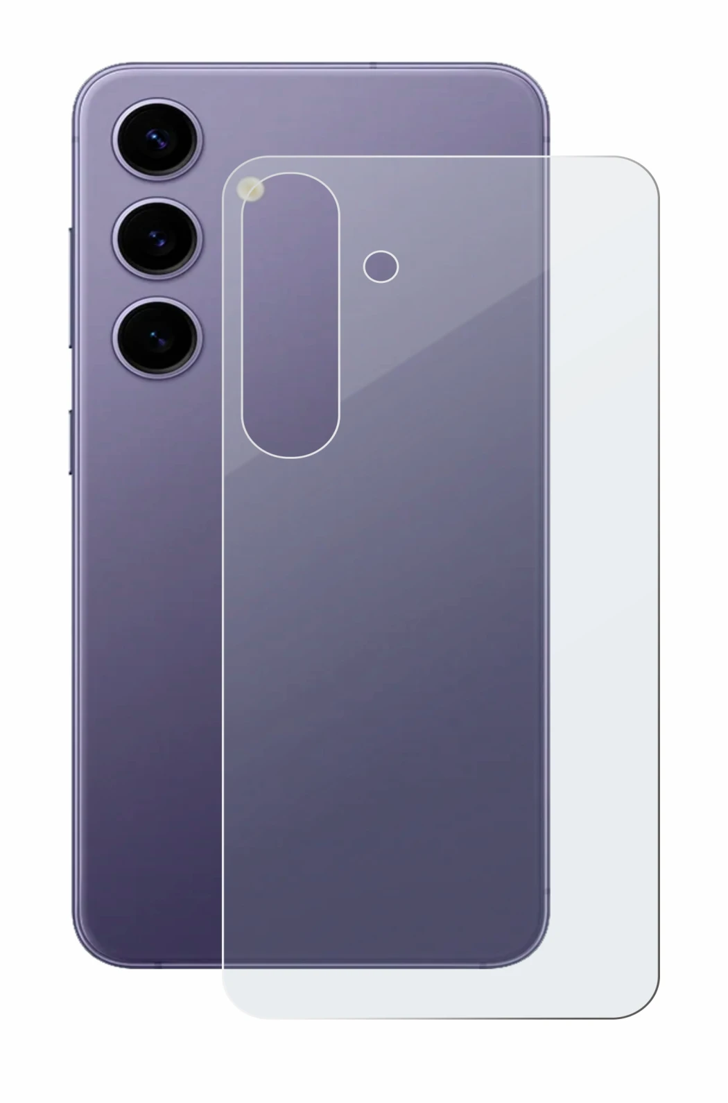 Immagine del dispositivo Samsung Galaxy S24 (Posteriore) con un'ampia varietà di protezioni per lo schermo.