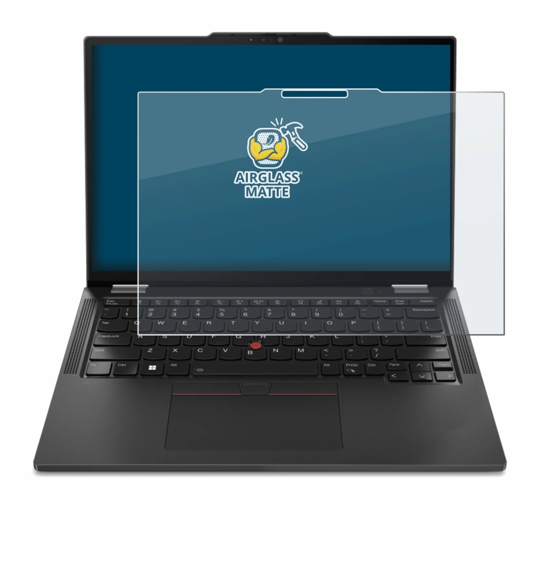 Immagine del dispositivo Lenovo ThinkPad X13 2-in-1 Gen 5 con un'ampia varietà di protezioni per lo schermo.