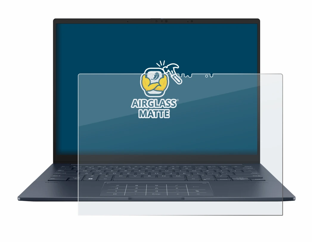 Immagine del dispositivo ASUS ZenBook 14 OLED UX3405 Touch con un'ampia varietà di protezioni per lo schermo.