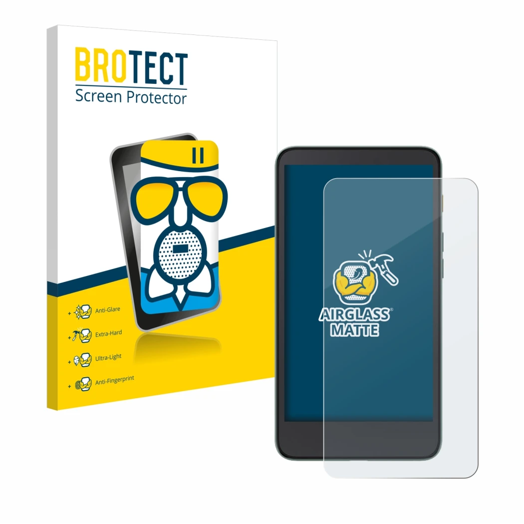 Parte frontale di una confezione del prodotto con il logo del marchio BROTECT. Accanto è raffigurato il dispositivo Xiaomi Moa