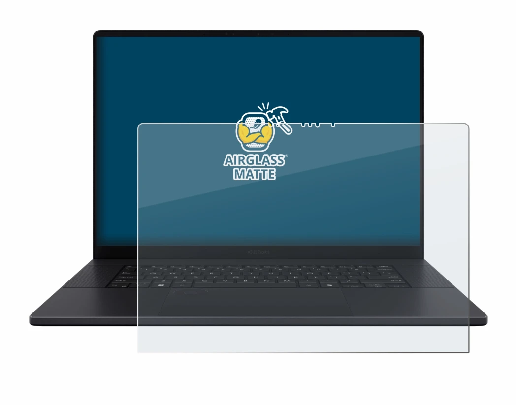 Immagine del dispositivo ASUS ProArt P16 con un'ampia varietà di protezioni per lo schermo.