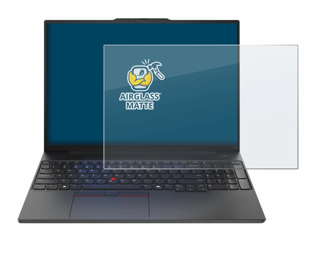 Immagine del dispositivo Lenovo ThinkPad E16 Gen 2 con un'ampia varietà di protezioni per lo schermo.