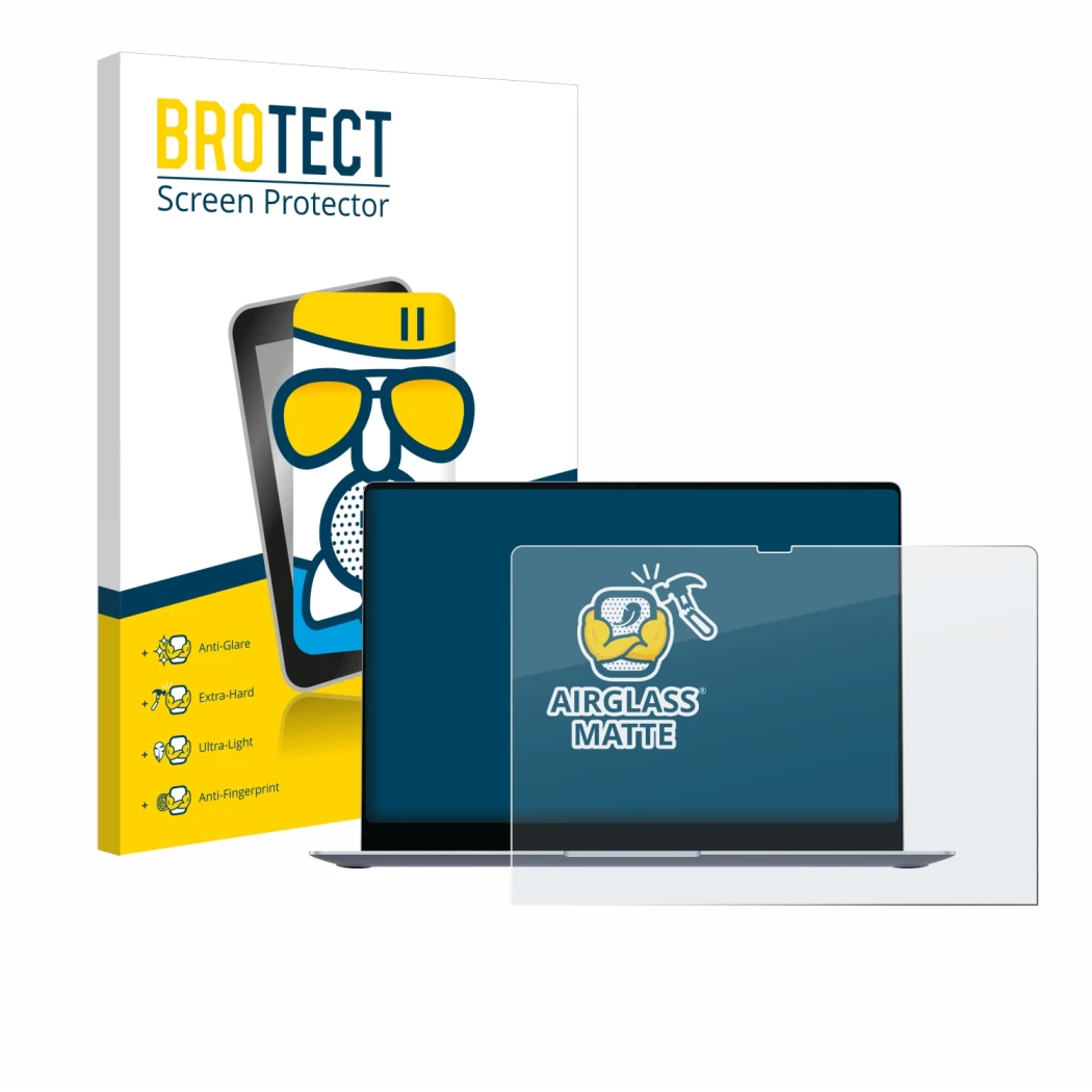 Parte frontale di una confezione del prodotto con il logo del marchio BROTECT. Accanto è raffigurato il dispositivo Samsung Ga