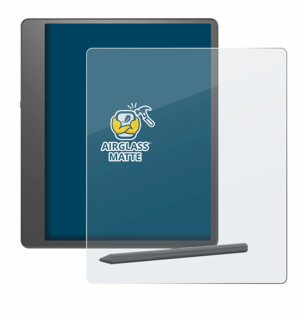Immagine del dispositivo Amazon Kindle Scribe 2024 con un'ampia varietà di protezioni per lo schermo.
