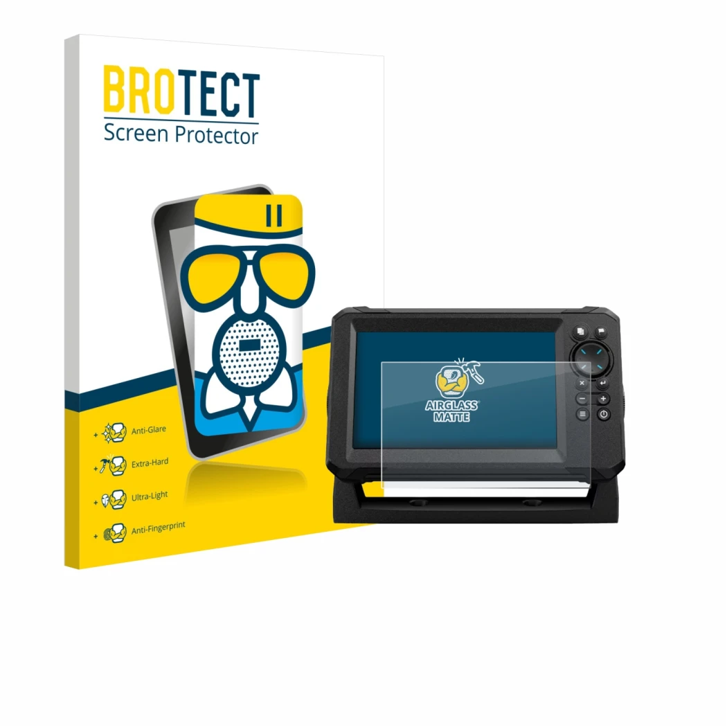 Parte frontale di una confezione del prodotto con il logo del marchio BROTECT. Accanto è raffigurato il dispositivo Lowrance E