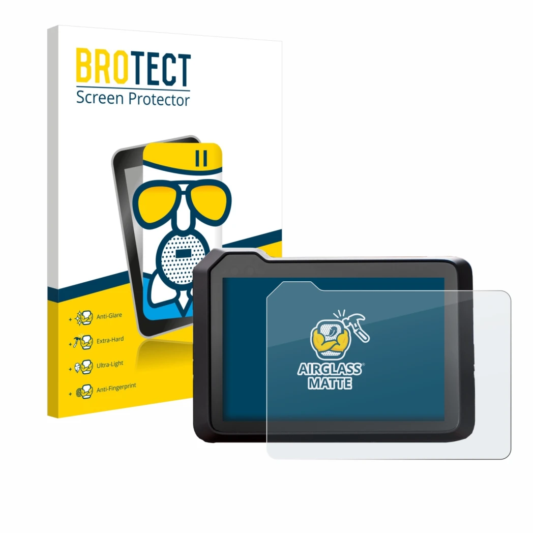 Parte frontale di una confezione del prodotto con il logo del marchio BROTECT. Accanto è raffigurato il dispositivo KTM 1390 S