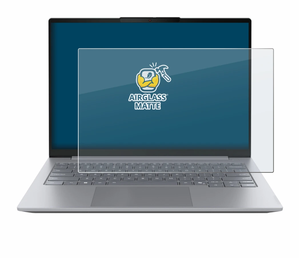 Immagine del dispositivo Lenovo ThinkBook 14 Gen 8 con un'ampia varietà di protezioni per lo schermo.