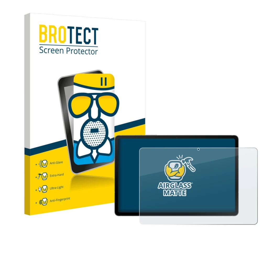 Parte frontale di una confezione del prodotto con il logo del marchio BROTECT. Accanto è raffigurato il dispositivo Samsung Ga