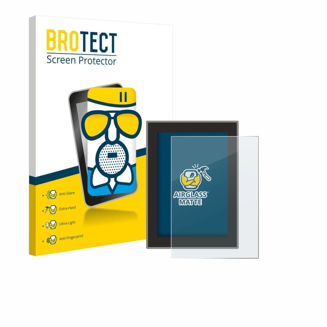 Parte frontale di una confezione del prodotto con il logo del marchio BROTECT. Accanto è raffigurato il dispositivo Volvo XC90