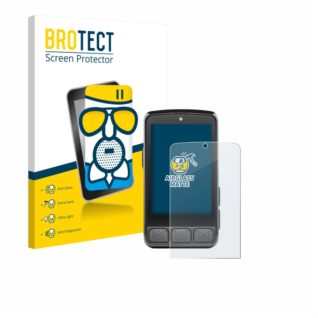 Parte frontale di una confezione del prodotto con il logo del marchio BROTECT. Accanto è raffigurato il dispositivo Wahoo Elem