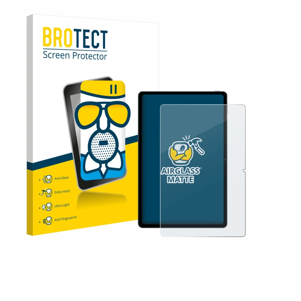 Parte frontale di una confezione del prodotto con il logo del marchio BROTECT. Accanto è raffigurato il dispositivo Xiaomi Red