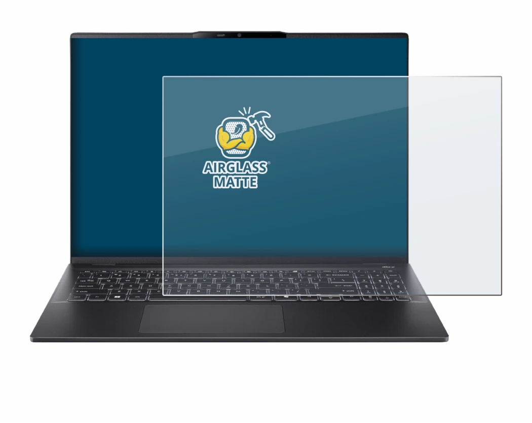 Immagine del dispositivo Acer Swift 16 AI con un'ampia varietà di protezioni per lo schermo.