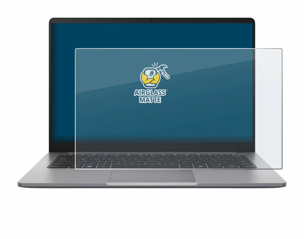 Immagine del dispositivo ASUS ExpertBook P1 P1403 con un'ampia varietà di protezioni per lo schermo.