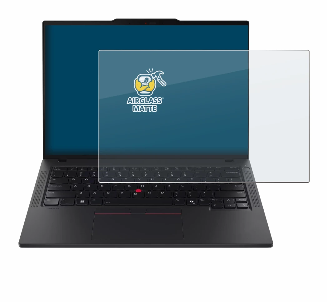 Immagine del dispositivo Lenovo ThinkPad T14 Gen 6 con un'ampia varietà di protezioni per lo schermo.