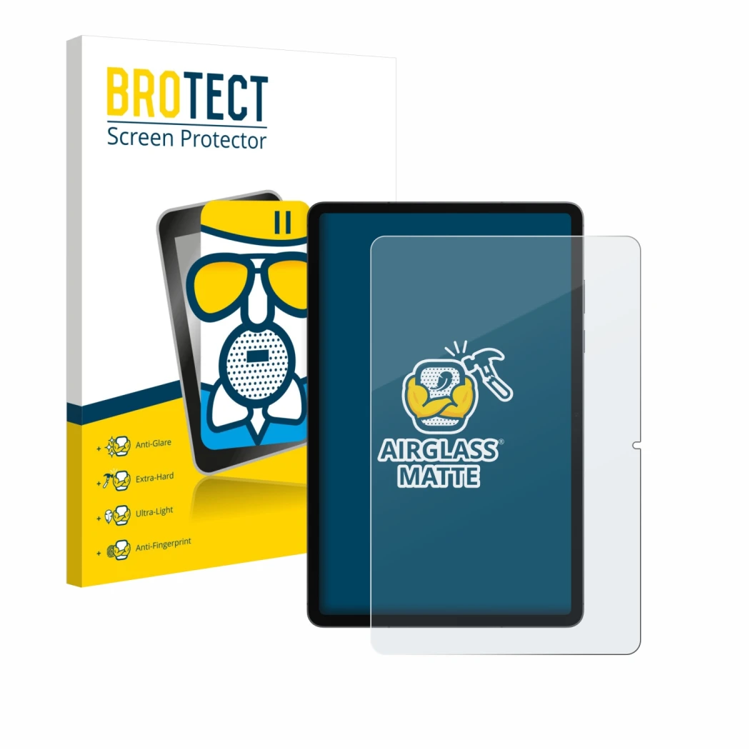 Parte frontale di una confezione del prodotto con il logo del marchio BROTECT. Accanto è raffigurato il dispositivo Samsung Ga