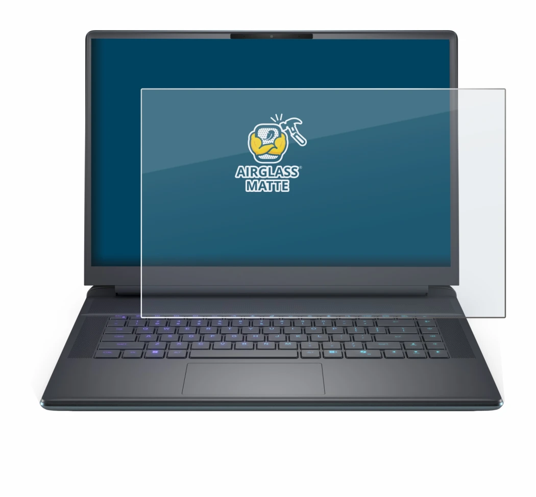 Immagine del dispositivo Dell Alienware 16 Area-51 con un'ampia varietà di protezioni per lo schermo.