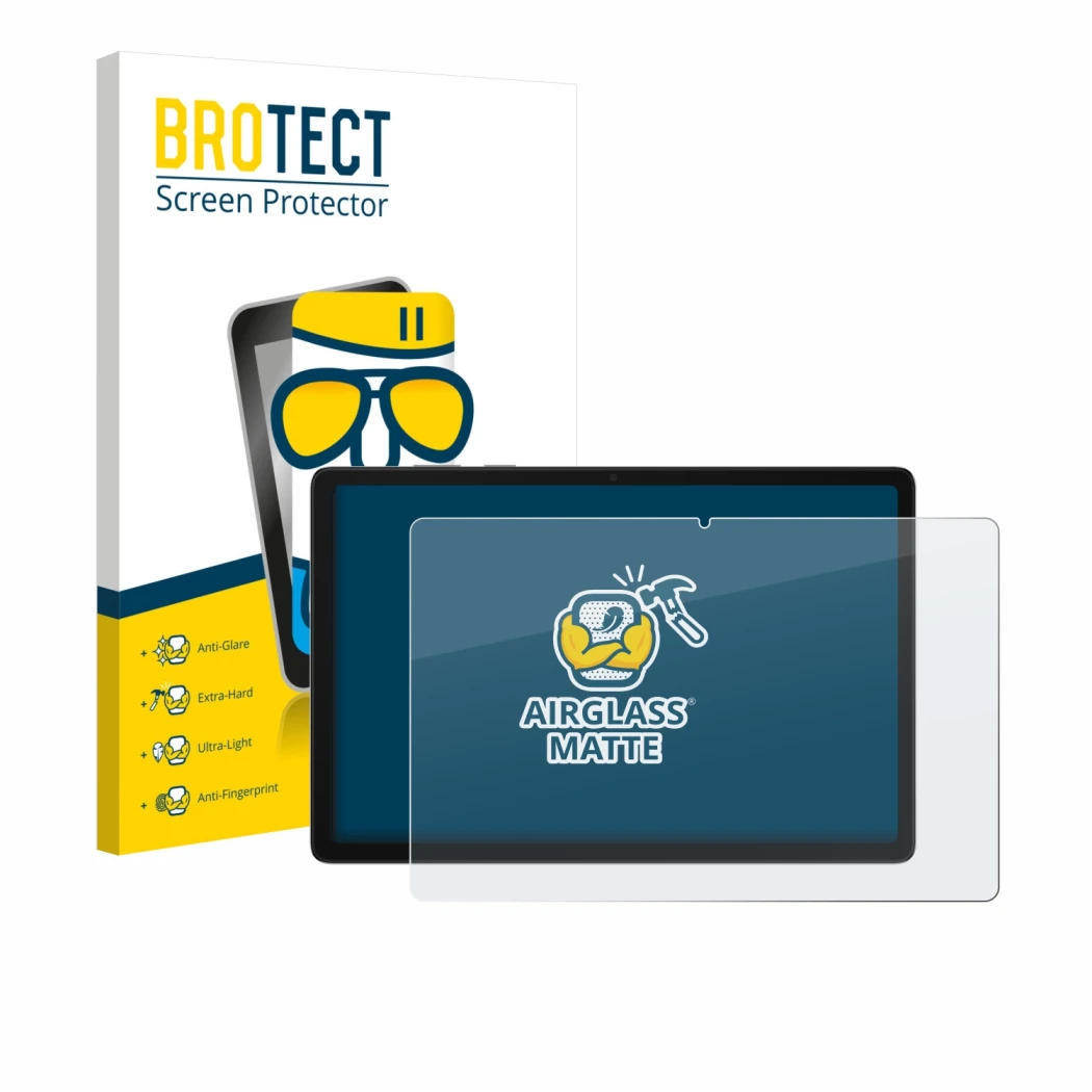 Parte frontale di una confezione del prodotto con il logo del marchio BROTECT. Accanto è raffigurato il dispositivo Samsung Ga