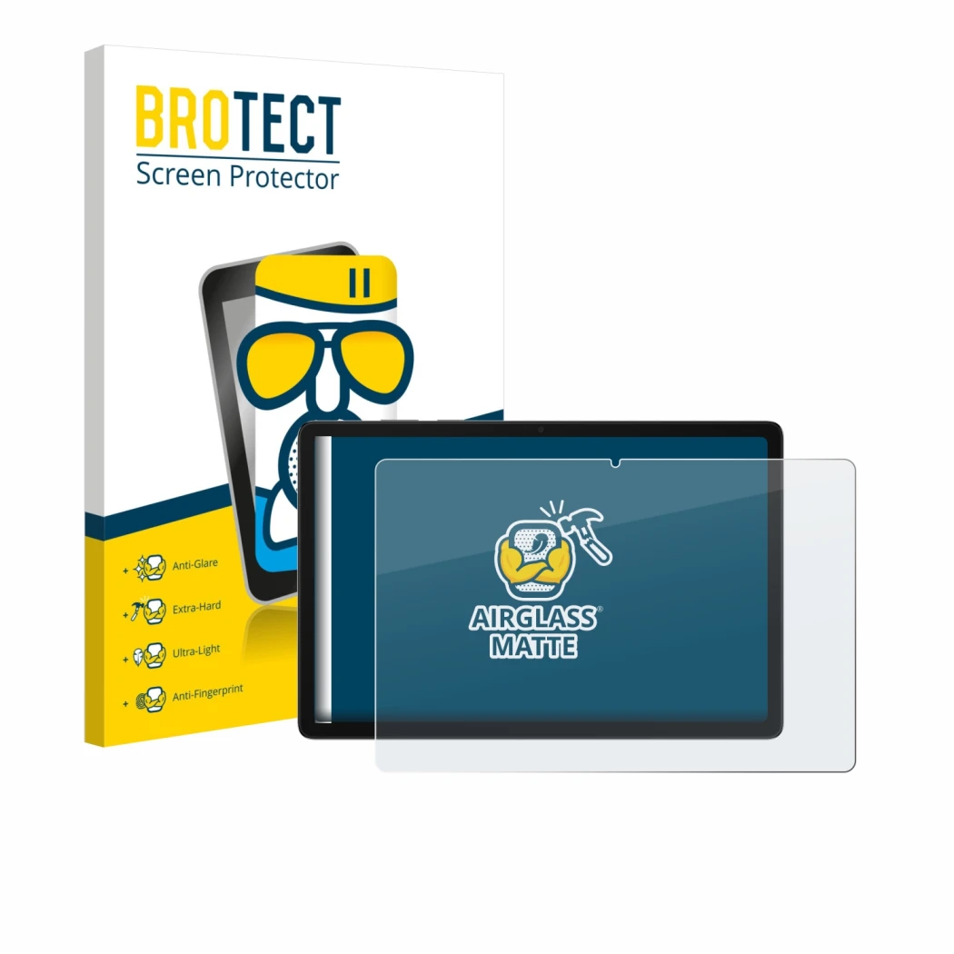 Parte frontale di una confezione del prodotto con il logo del marchio BROTECT. Accanto è raffigurato il dispositivo Samsung Ga