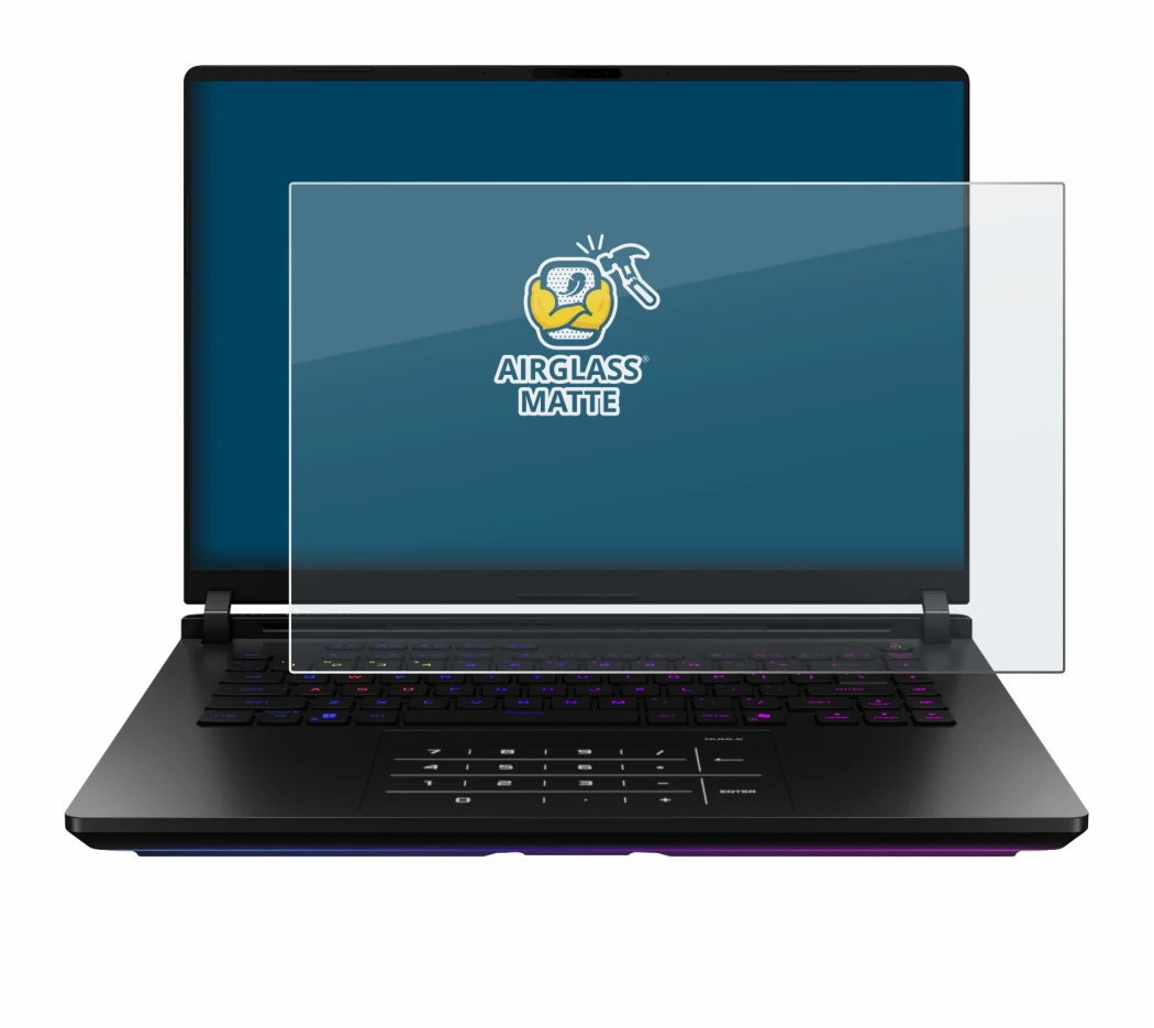 Immagine del dispositivo ASUS ROG Strix SCAR 18 2025 con un'ampia varietà di protezioni per lo schermo.