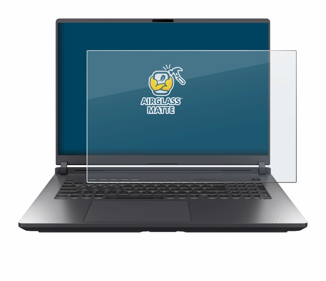 Immagine del dispositivo ASUS ROG Strix G18 G815 2025 con un'ampia varietà di protezioni per lo schermo.