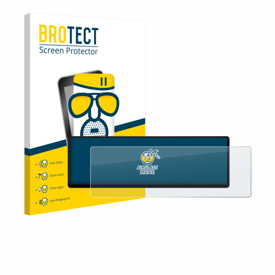 Parte frontale di una confezione del prodotto con il logo del marchio BROTECT. Accanto è raffigurato il dispositivo Corsair Xe