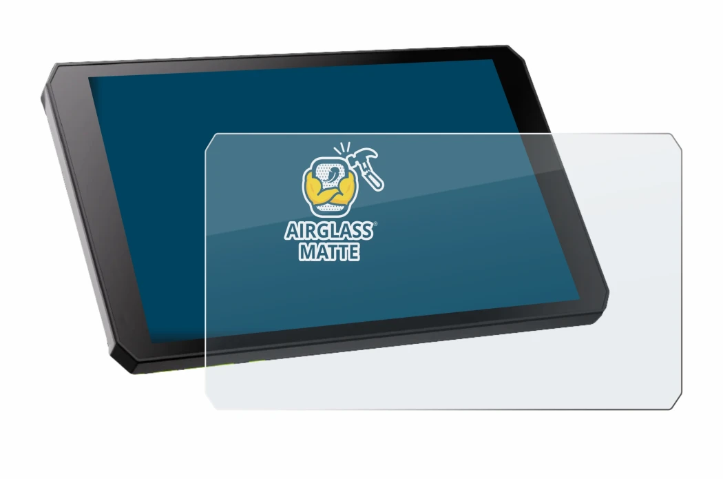 Immagine del dispositivo RiderNav R7M con un'ampia varietà di protezioni per lo schermo.