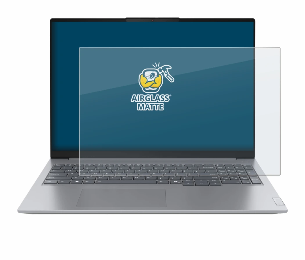 Immagine del dispositivo Lenovo ThinkBook 16 Gen 7+ con un'ampia varietà di protezioni per lo schermo.