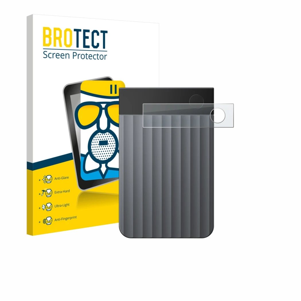 Parte frontale di una confezione del prodotto con il logo del marchio BROTECT. Accanto è raffigurato il dispositivo PLAUD Note