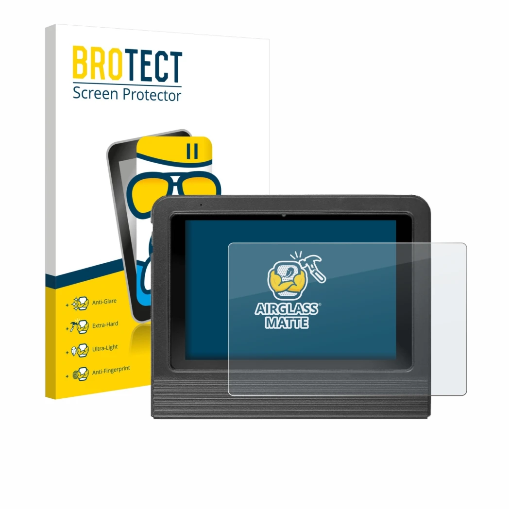 Parte frontale di una confezione del prodotto con il logo del marchio BROTECT. Accanto è raffigurato il dispositivo Launch X-4