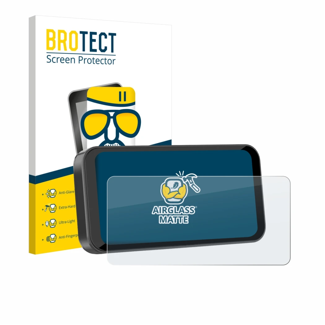 Parte frontale di una confezione del prodotto con il logo del marchio BROTECT. Accanto è raffigurato il dispositivo Carpuride