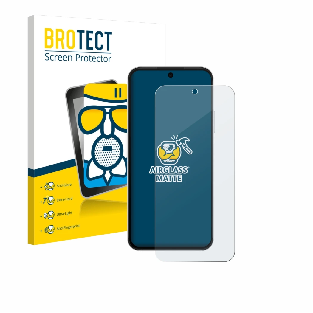 Parte frontale di una confezione del prodotto con il logo del marchio BROTECT. Accanto è raffigurato il dispositivo Oppo A6s 5