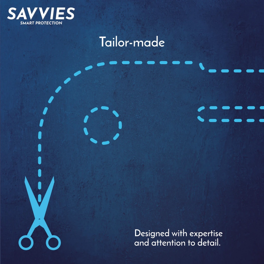 Bordo di taglio suggerito di una protezione per lo schermo con il titolo “Su misura”